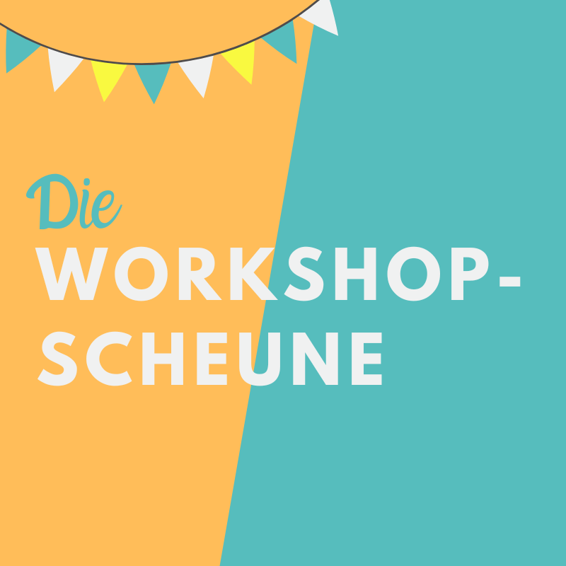 Das bunte Logo der Workshop-Scheune